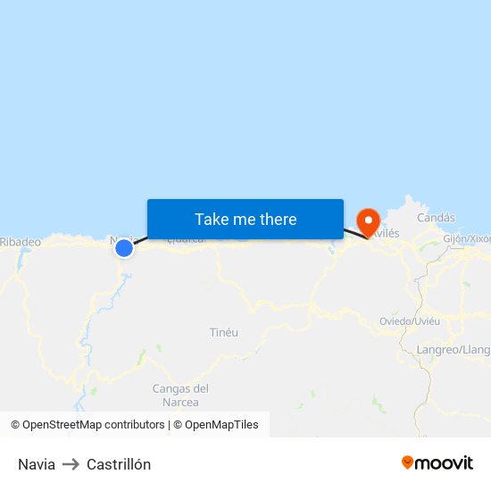 Navia to Castrillón map