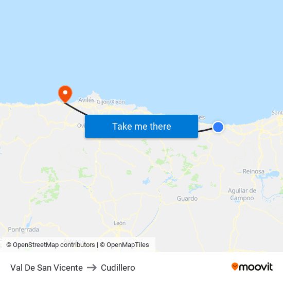 Val De San Vicente to Cudillero map