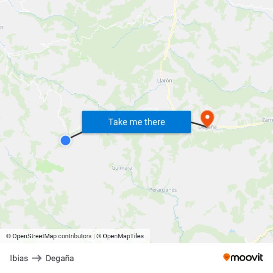 Ibias to Degaña map