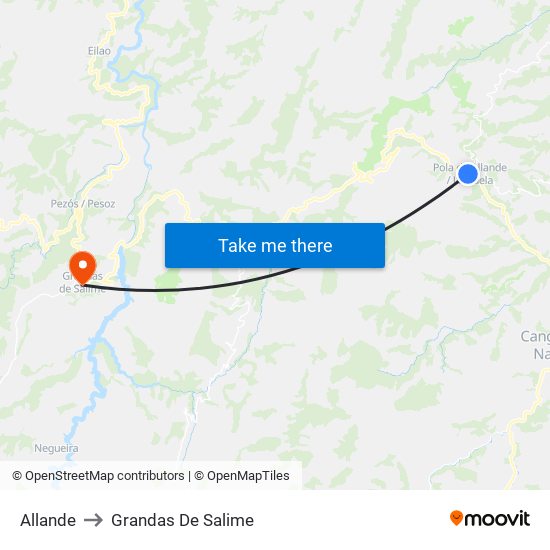 Allande to Grandas De Salime map