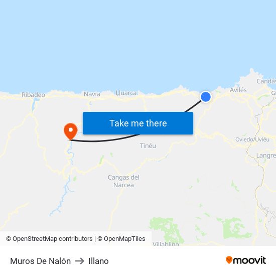 Muros De Nalón to Illano map