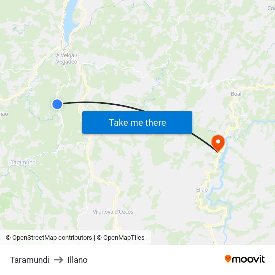 Taramundi to Illano map