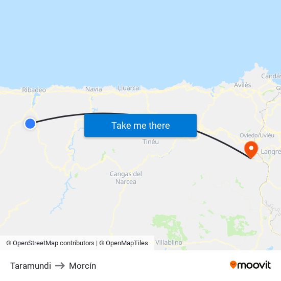 Taramundi to Morcín map