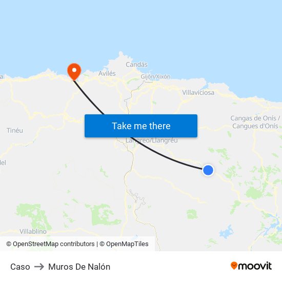 Caso to Muros De Nalón map