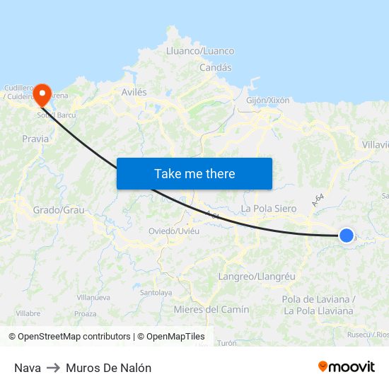 Nava to Muros De Nalón map