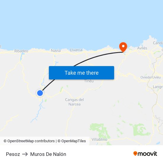 Pesoz to Muros De Nalón map