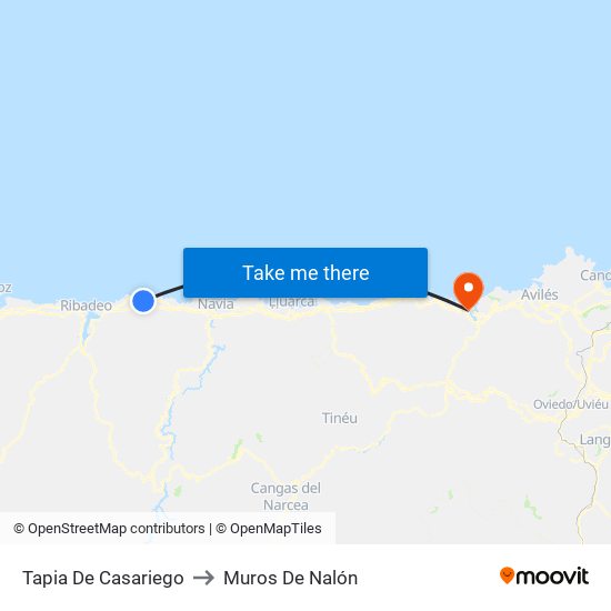 Tapia De Casariego to Muros De Nalón map