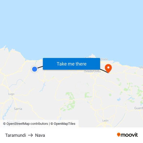 Taramundi to Nava map