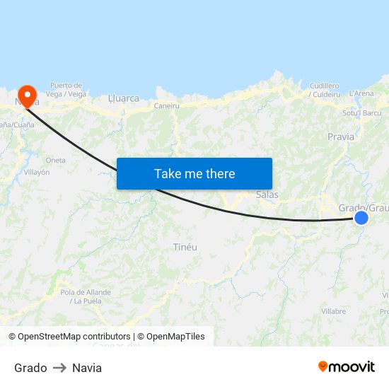 Grado to Navia map