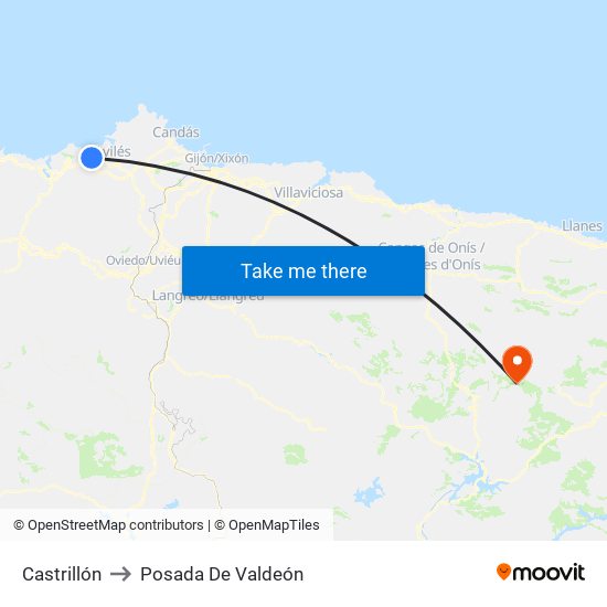 Castrillón to Posada De Valdeón map