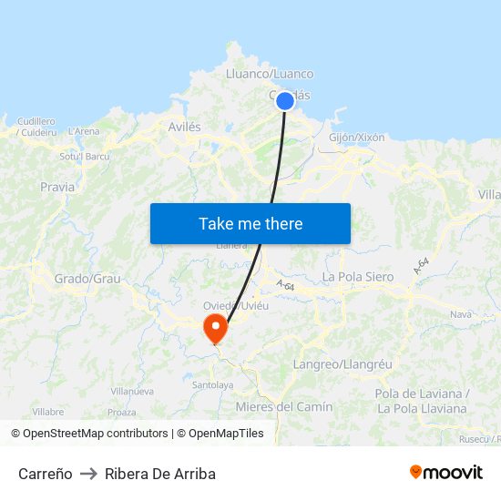 Carreño to Ribera De Arriba map