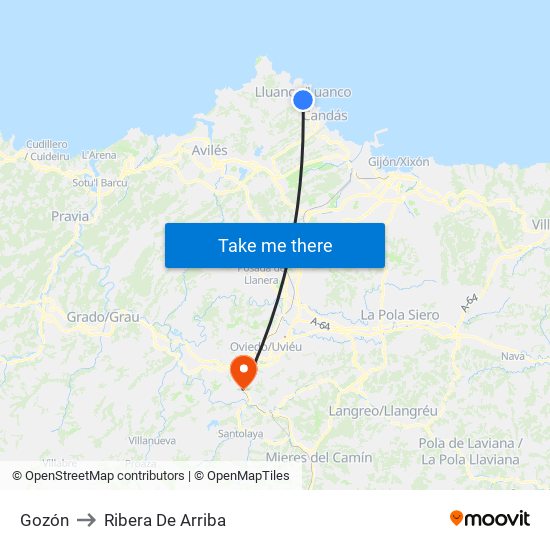 Gozón to Ribera De Arriba map