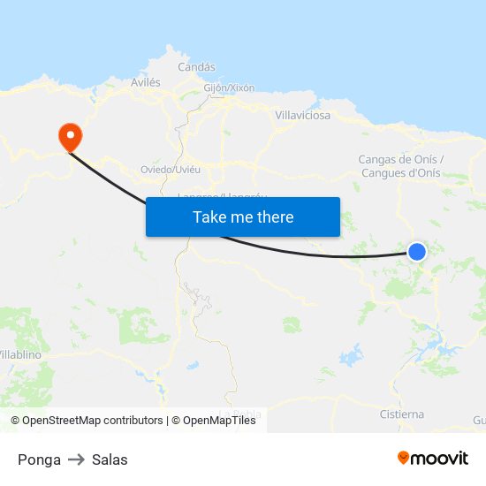 Ponga to Salas map