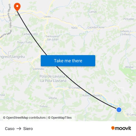 Caso to Siero map