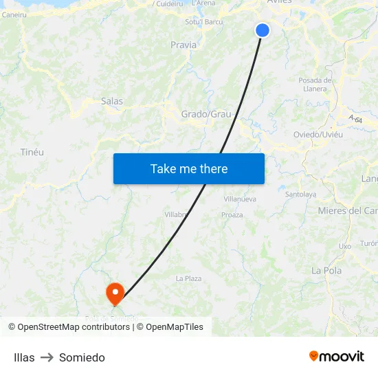 Illas to Somiedo map