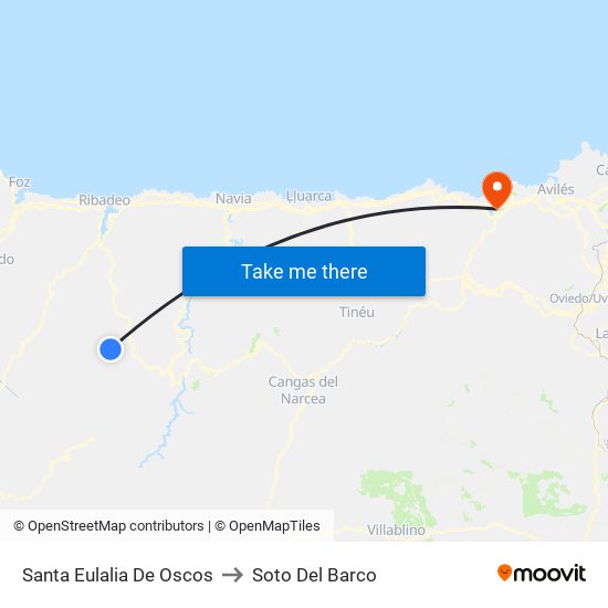 Santa Eulalia De Oscos to Soto Del Barco map