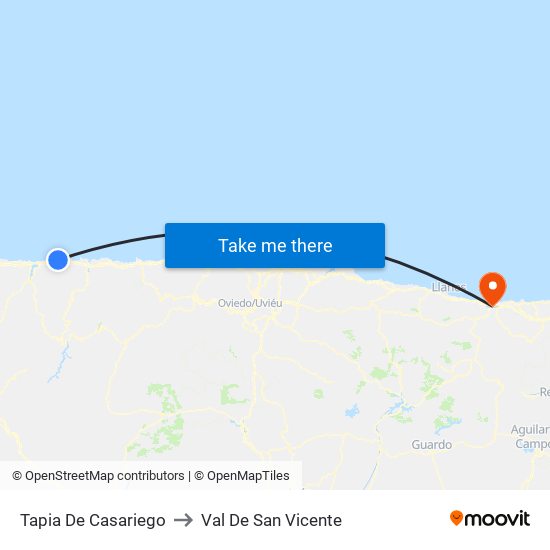 Tapia De Casariego to Val De San Vicente map