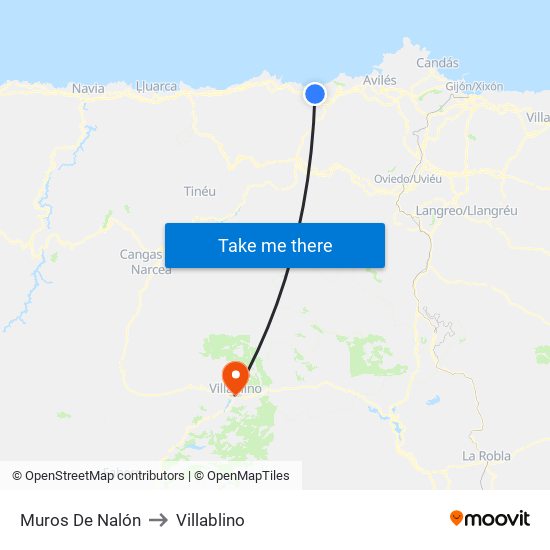 Muros De Nalón to Villablino map