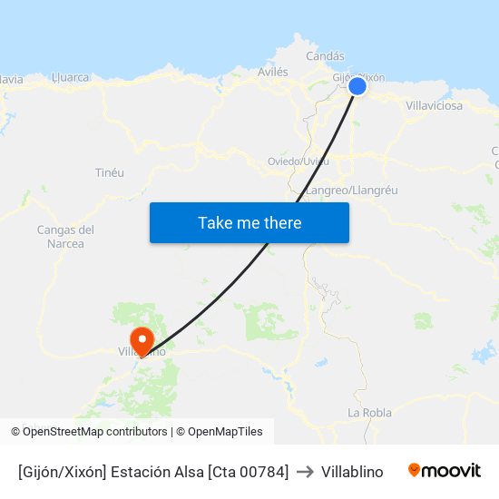 [Gijón/Xixón]  Estación Alsa [Cta 00784] to Villablino map