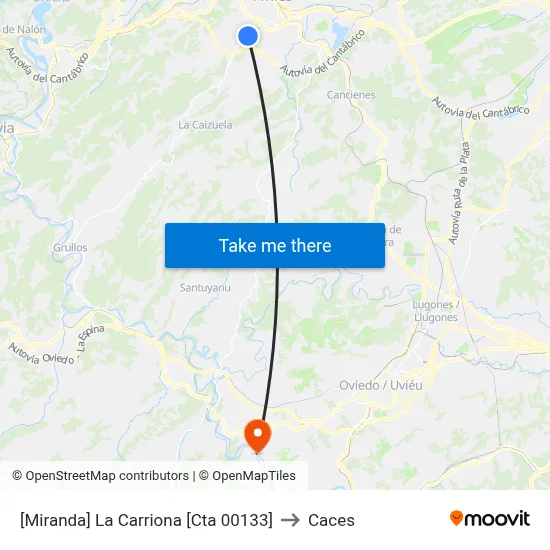 [Miranda]  La Carriona [Cta 00133] to Caces map