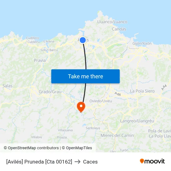 [Avilés]  Pruneda [Cta 00162] to Caces map
