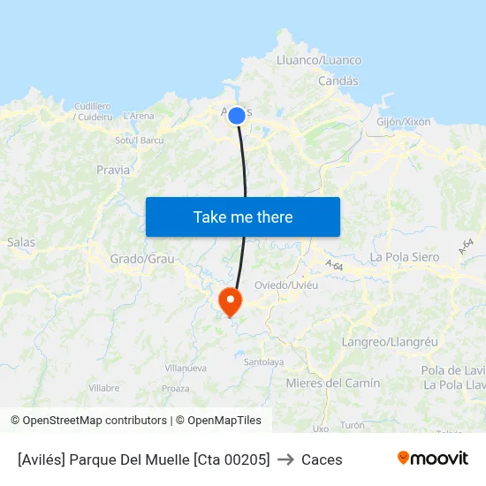 [Avilés]  Parque Del Muelle [Cta 00205] to Caces map