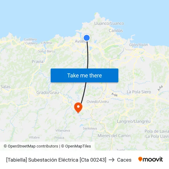 [Tabiella]  Subestación Eléctrica [Cta 00243] to Caces map
