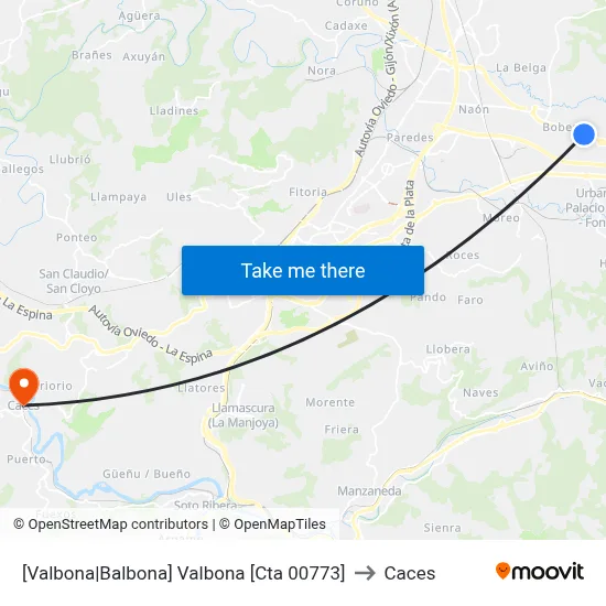 [Valbona|Balbona]  Valbona [Cta 00773] to Caces map