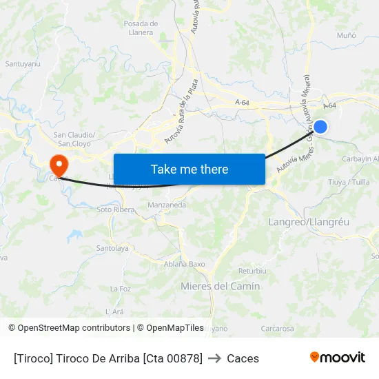 [Tiroco]  Tiroco De Arriba [Cta 00878] to Caces map