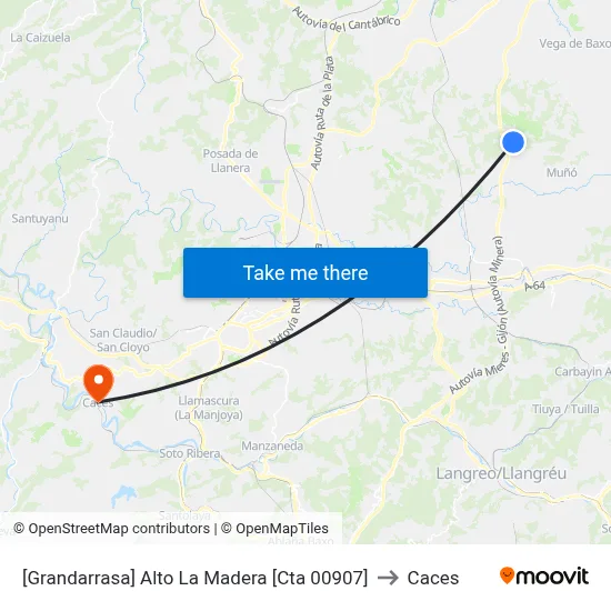 [Grandarrasa]  Alto La Madera [Cta 00907] to Caces map