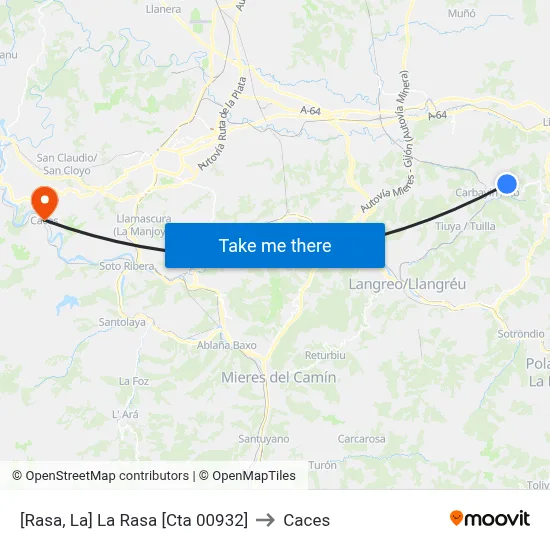 [Rasa, La]  La Rasa [Cta 00932] to Caces map