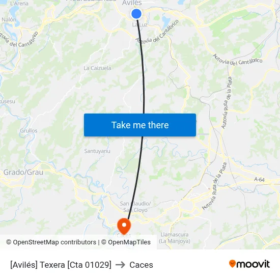 [Avilés]  Texera [Cta 01029] to Caces map