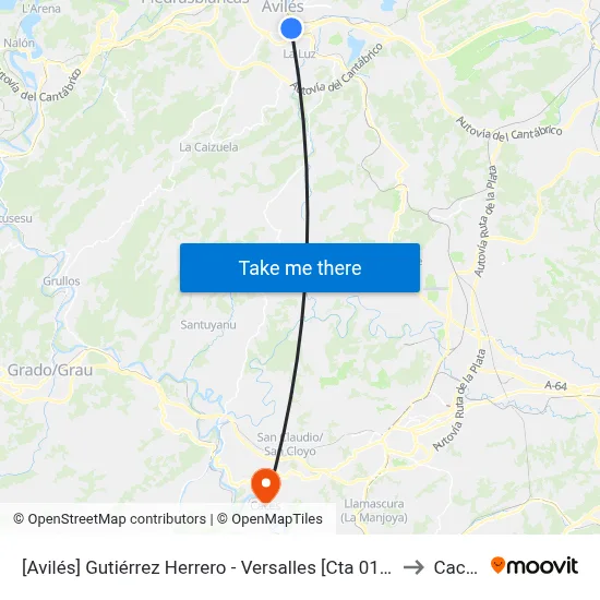 [Avilés]  Gutiérrez Herrero - Versalles [Cta 01032] to Caces map