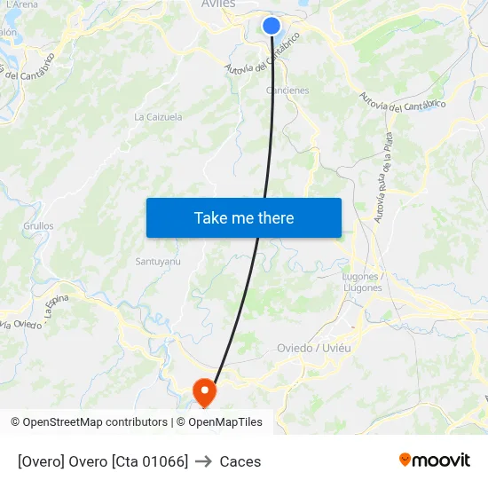 [Overo]  Overo [Cta 01066] to Caces map
