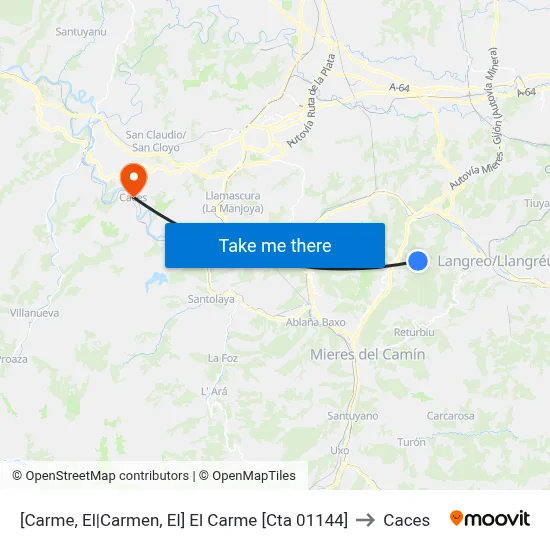 [Carme, El|Carmen, El]  El Carme [Cta 01144] to Caces map