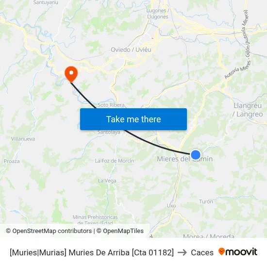 [Muries|Murias]  Muries De Arriba [Cta 01182] to Caces map