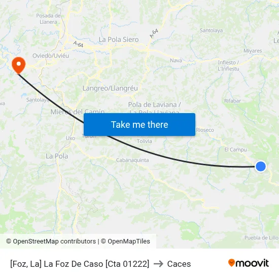 [Foz, La]  La Foz De Caso [Cta 01222] to Caces map