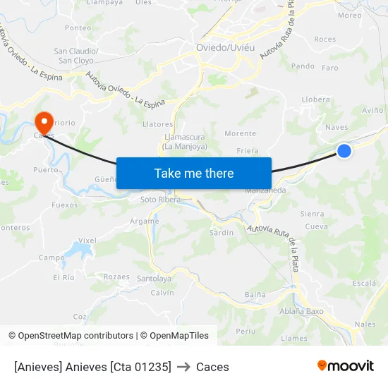 [Anieves]  Anieves [Cta 01235] to Caces map