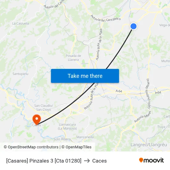 [Casares]  Pinzales 3 [Cta 01280] to Caces map