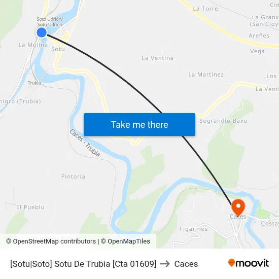 [Sotu|Soto]  Sotu De Trubia [Cta 01609] to Caces map