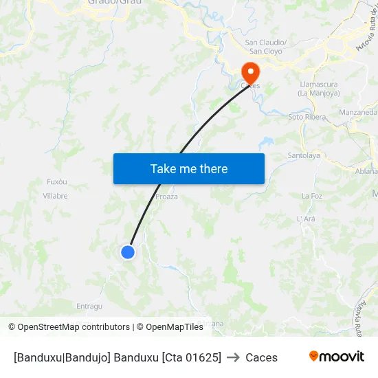 [Banduxu|Bandujo]  Banduxu [Cta 01625] to Caces map