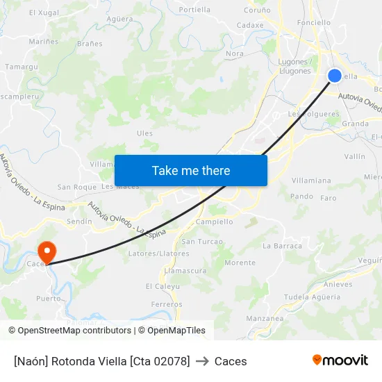 [Naón]  Rotonda Viella [Cta 02078] to Caces map