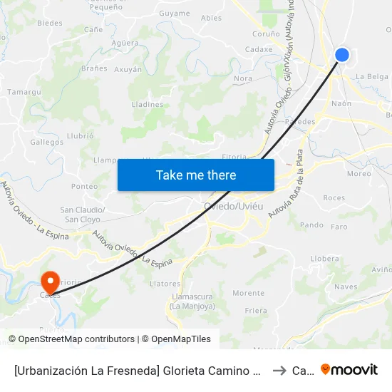 [Urbanización La Fresneda]  Glorieta Camino De Santiago [Cta 02349] to Caces map