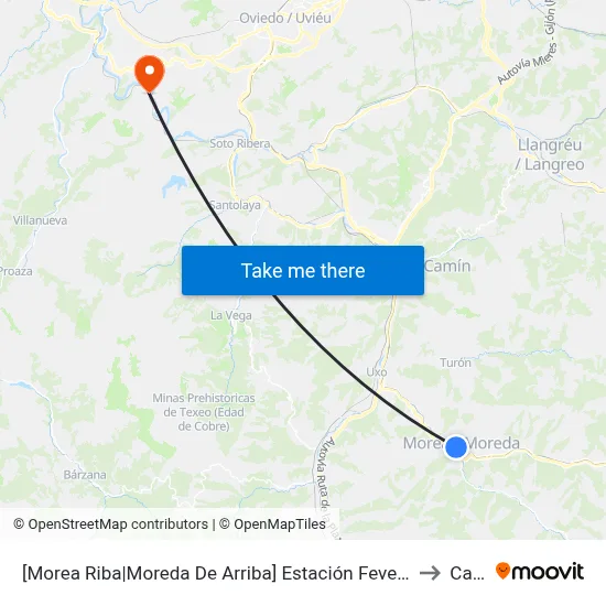 [Morea Riba|Moreda De Arriba]  Estación Feve Moreda [Cta 02351] to Caces map