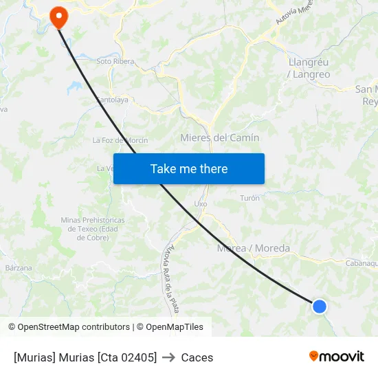 [Murias]  Murias [Cta 02405] to Caces map