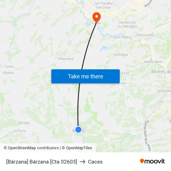 [Bárzana]  Bárzana [Cta 02603] to Caces map