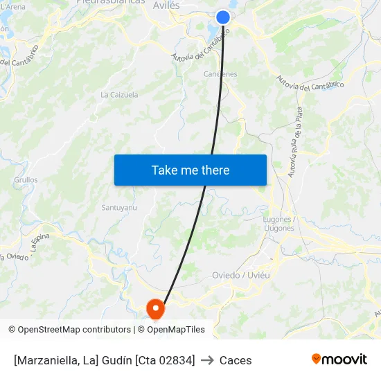 [Marzaniella, La]  Gudín [Cta 02834] to Caces map