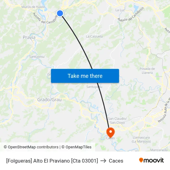 [Folgueras]  Alto El Praviano [Cta 03001] to Caces map