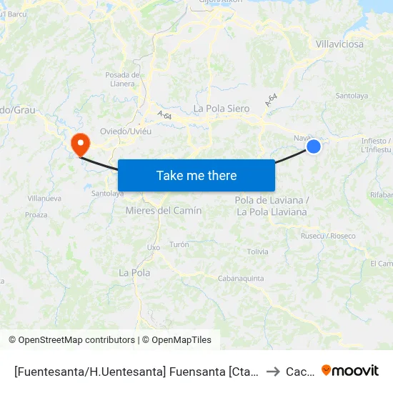 [Fuentesanta/H.Uentesanta]  Fuensanta [Cta 03180] to Caces map