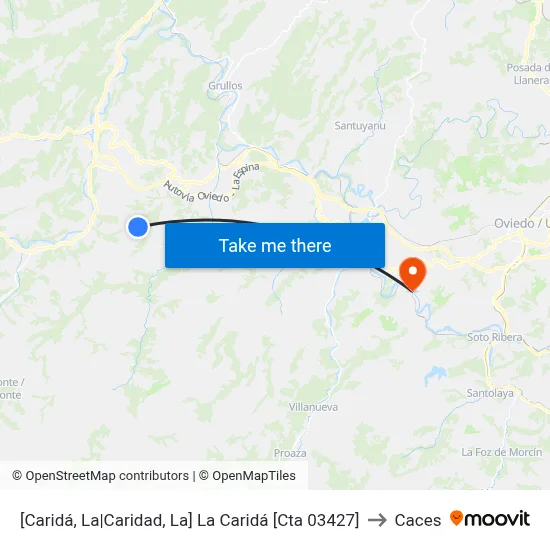 [Caridá, La|Caridad, La]  La Caridá [Cta 03427] to Caces map
